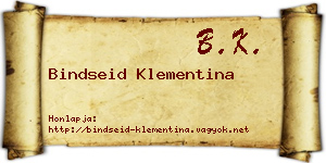 Bindseid Klementina névjegykártya